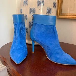 BCBG Maxazria Suede & Leather Blue Ankle Boots NEW